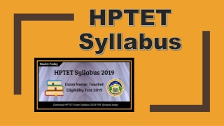 HPTET Syllabus 2019 Download For Trained Graduate Teachers Posts