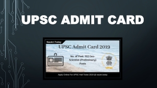 Download UPSC Admit Card 2019 102 Geo-Scientist (Preliminary) Posts