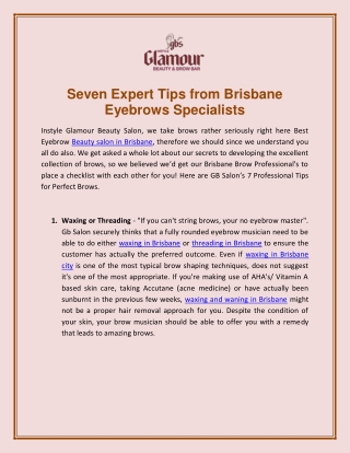 Beauty Salon Services in Brisbane