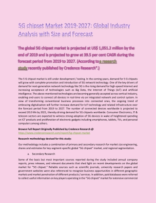 5G chipset Market 2019-2027: Global Industry Analysis with Size and Forecast