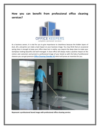 How you can benefit from professional office cleaning services