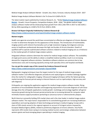 Medical Image Analysis Software Market - Growth, Size, Share, Forecast, industry Analysis 2019 - 2027