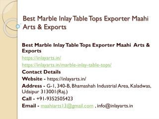 Best Marble Inlay Table Tops Exporter Maahi Arts & Exports