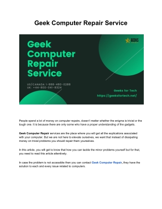 Geek Computer Repair Service