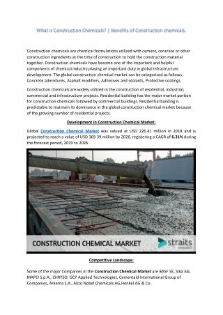 The Secret of Construction Chemical Market...