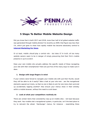 5 Steps To Better Mobile Website Design