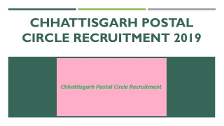 Chhattisgarh Postal Circle Recruitment 2019 Apply For 1799 GDS Posts