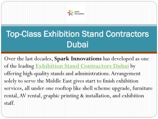 Top-Class Exhibition Stand Contractors Dubai