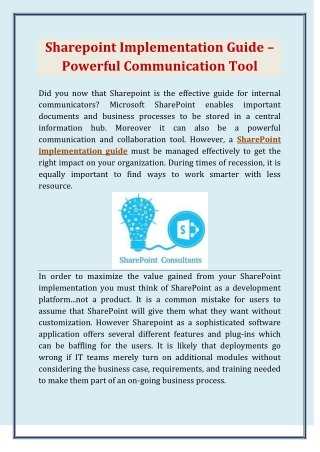 Sharepoint Implementation Guide – Powerful Communication Tool