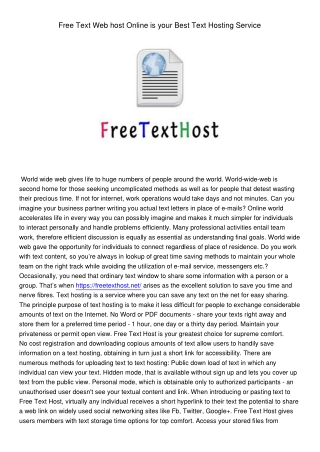 free text host