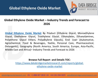 Global Ethylene Oxide Market – Industry Trends and Forecast to 2026