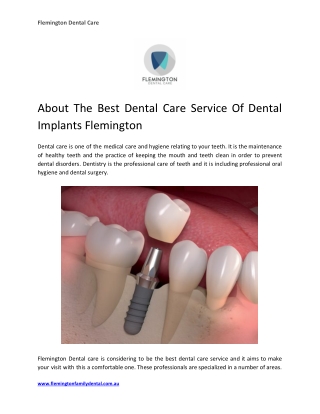 About The Best Dental Care Service Of Dental Implants Flemington