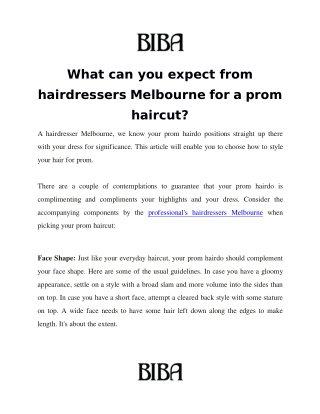 What can you expect from hairdressers Melbourne for a prom haircut?