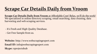 Scrape Car Details Daily from Vroom