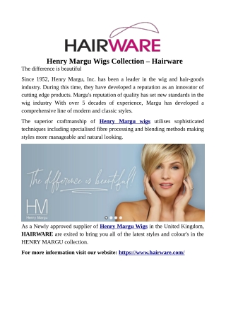 Henry Margu Wigs Collection – Hairware