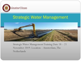 Strategic Water Management Training in Amsterdam
