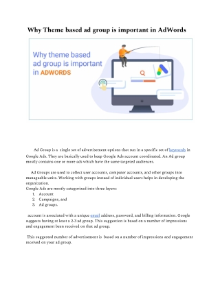 Why Theme based ad group is important in AdWords