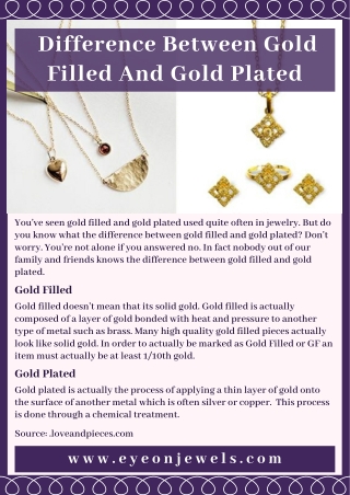 Difference Between Gold Filled And Gold Plated