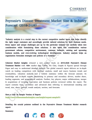Peyronie’s Disease Treatment Market Size & Industry Forecast (2019-2026)
