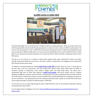 Graffiti Artist in Delhi NCR