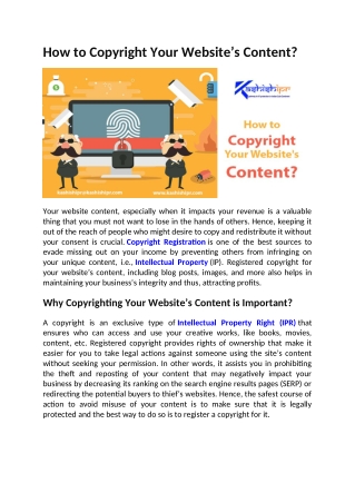 How to Copyright Your Website’s Content?