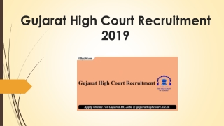 Gujarat High Court Recruitment 2019 Apply For Gujarat HC Legal Assistant