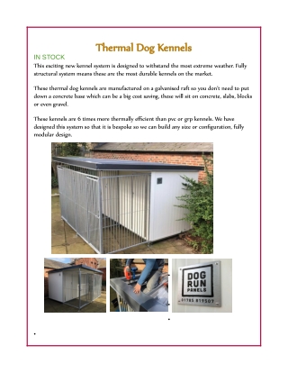 Thermal Dog Kennels