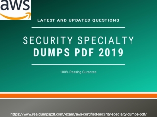 Aws Security Specialty Dumps Pdf -2019 Exam Dumps