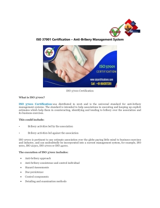 ISO 37001 Certification – Anti-Bribery Management System
