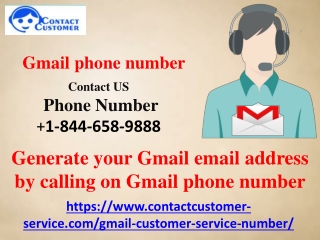 Generate your Gmail email address by calling on Gmail phone number
