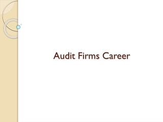 Audit Firms Career