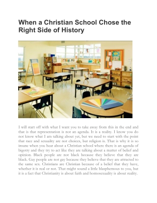 When a Christian School Chose the Right Side of History