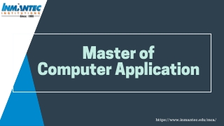 Master of Computer Application - INMANTEC Institutions