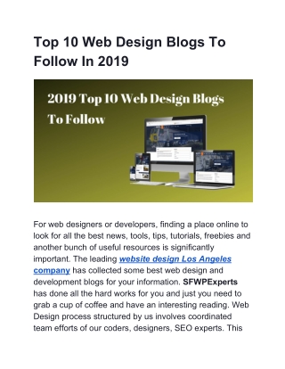 Top 10 Web Design Blogs To Follow In 2019