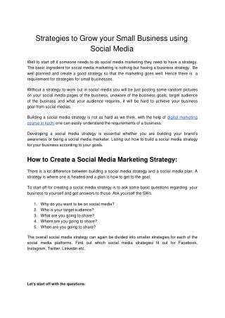 Strategies to Grow your Small Business using Social Media | Areva Digital