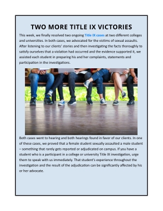 Two More Title Ix Victories