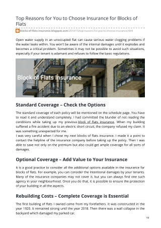 block insurance for flats