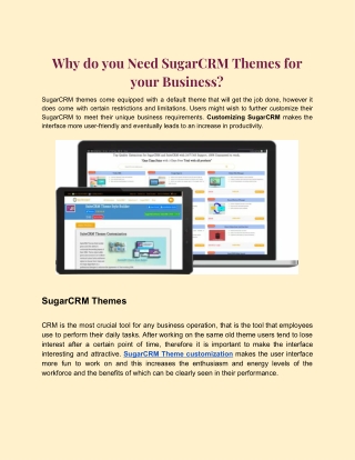 Why do you Need SugarCRM Themes for your Business?