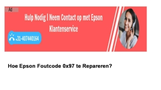 31-407440164 Hoe Epson Foutcode 0x97 te Repareren?