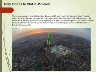 Holy Places to Visit in Makkah