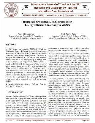 Improved and Modified DEEC Protocol for Energy Efficient Clustering in WSN's