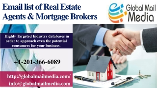 Email list of Real Estate Agents & Mortgage Brokers