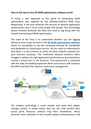 How to Get best in the SD-WAN optimization software world