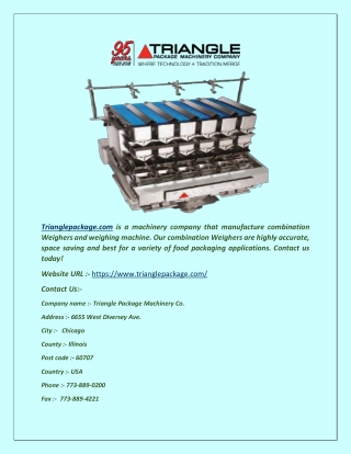 Triangle Combination Weighers and Weighing Manufacturers - trianglepackage.com