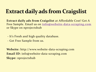 Extract daily ads from Craigslist