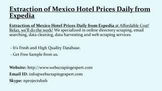 Extraction of Mexico Hotel Prices Daily from Expedia