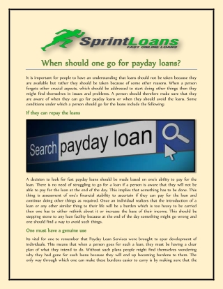 When should one go for payday loans-converted