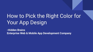 How to Pick the Right Color for Your App Design