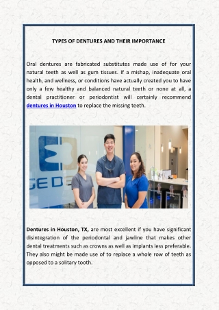 Types Of Dentures And Their Importance