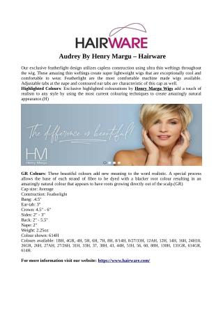 Audrey By Henry Margu – Hairware